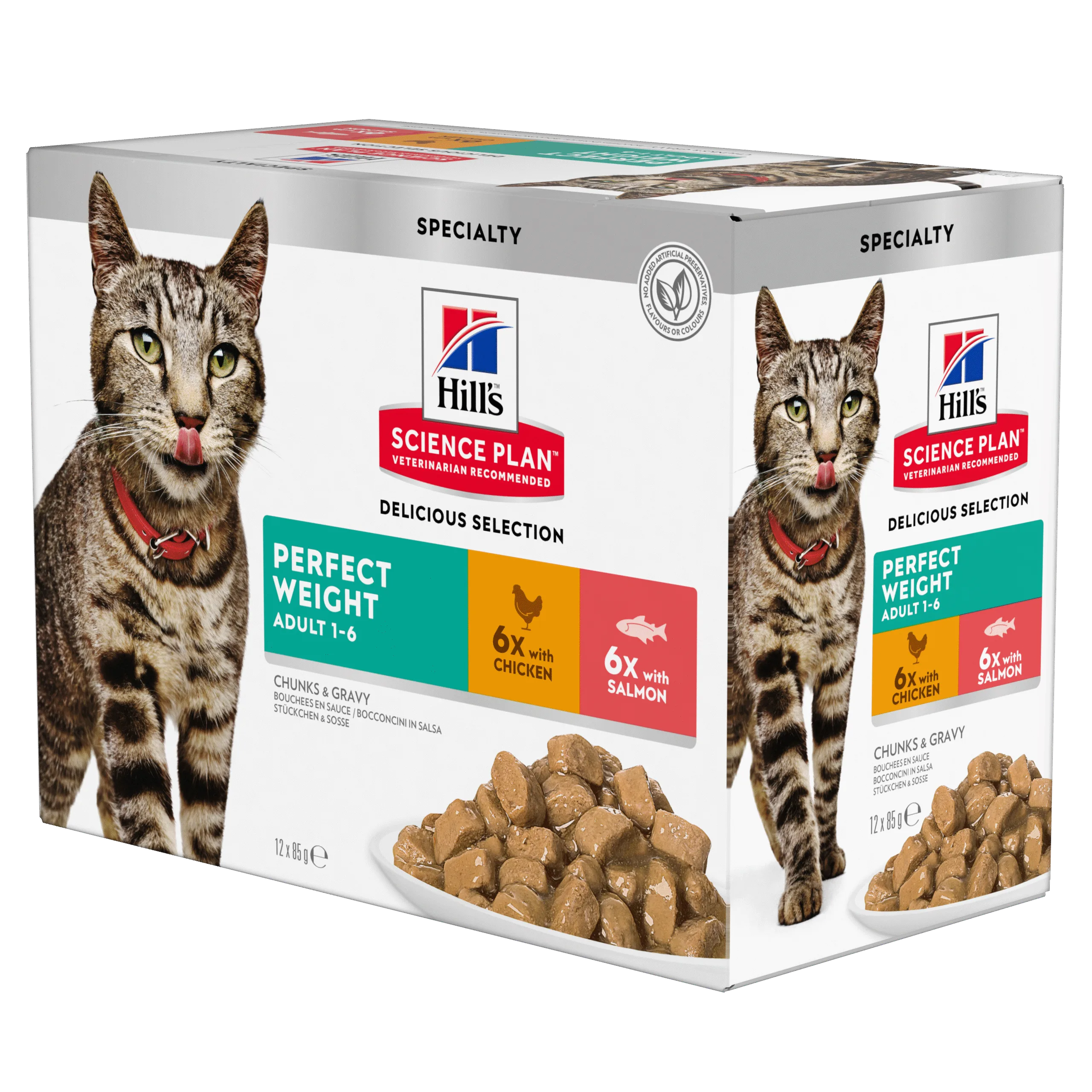 HILL'S SP Adult Perfect Weight Wet Cat Food Multipack Chicken & Salmon Feline Perfect Weight Chicken and Salmon Multipack 604016
