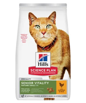 HILL'S SP Adult 7+ Senior Vitality Dry Cat Food Feline Senior Vitality 605263 605264