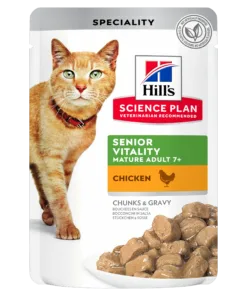 HILL'S SP Adult 7+ Senior Vitality Wet Cat Food Chicken Feline Senior Vitality Chicken Pouch 605257