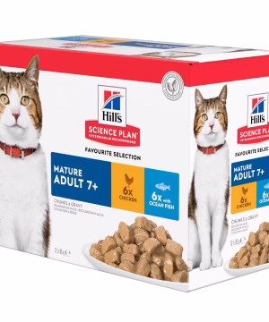 HILL'S SP Mature Adult Wet Cat Food Multipack sp feline adult 7plus pouch multipack productShot zoom