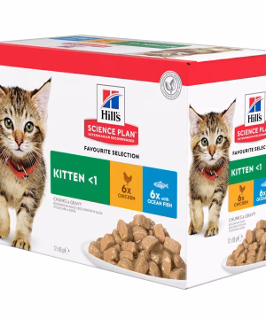 HILL'S SP Kitten Wet Food Multipack Chicken & Ocean Fish sp feline kitten pouch multipack productShot zoom
