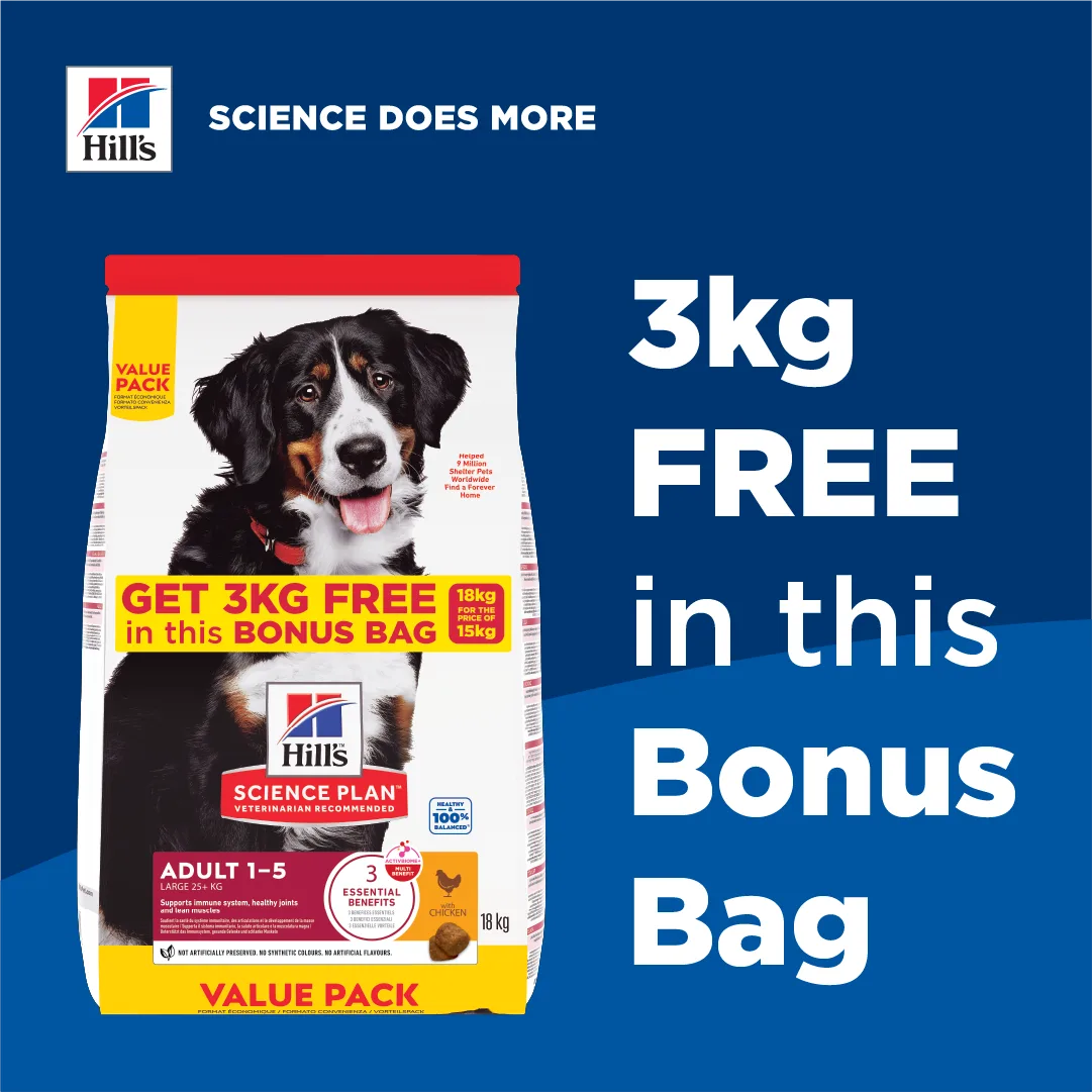 Hill's Adult Large Breed Bonus Bag Chicken Flavour 18kg